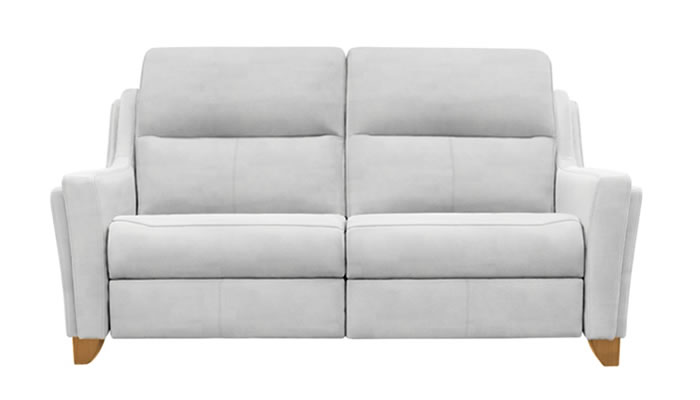 Parker Knoll Portland Large Two Seat Sofa Roma Chalk Leather Teak Leg